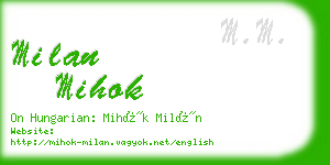 milan mihok business card